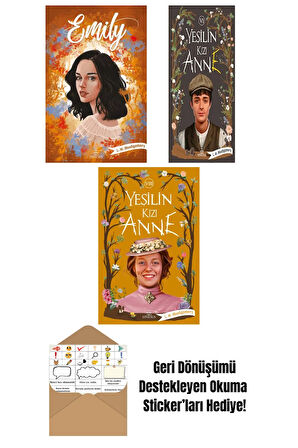 L. M. Montgomery 3 Kitap Seti + Okuma Sticker'ları