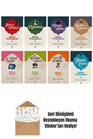 Aşkın Gözyaşları + Aşkın Meali 8 Kitap Sinan Yağmur + Okuma Sticker'ları