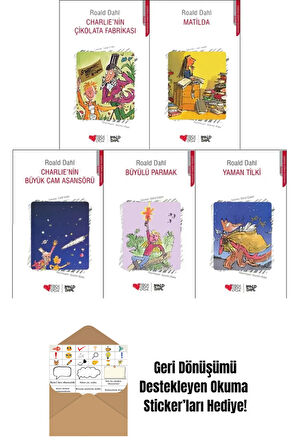 Roald Dahl 5 Kitap Set + Okuma Sticker'ları