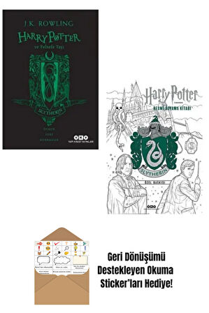 Harry Potter Felsefe Taşı 20. Yıl Özel Baskısı + Boyama Kitabı Syltherin + Okuma Sticker'ları