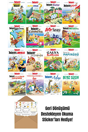 Asteriks 16 Cilt Çizgi Roman Seti + Okuma Sticker'ları