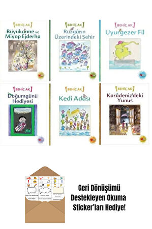 Behiç Ak Resimli Hikaye Kitapları 6 Kitap Set + Okuma Sticker'ları