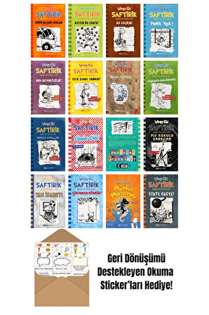 Jeff Kinney 16 Kitap Seti + Okuma Sticker'ları