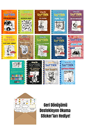Jeff Kinney 14 Kitap Seti + Okuma Sticker'ları