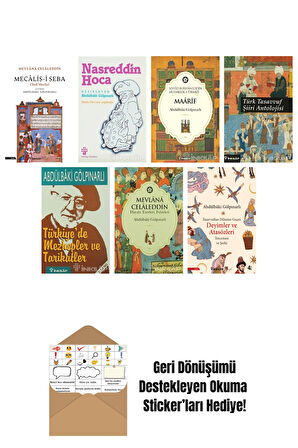 Abdülbaki Gölpınarlı 7 Kitap Seti + Okuma Sticker'ları