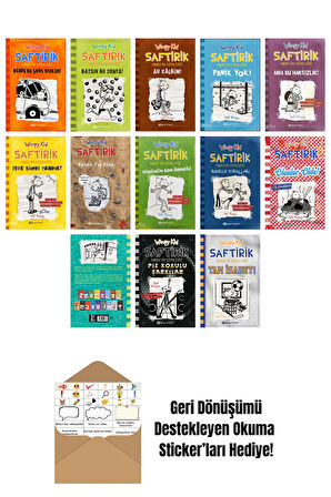 Jeff Kinney 13 Kitap Seti + Okuma Sticker'ları