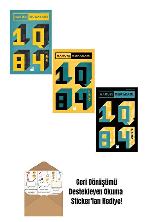 1q84 - 3 Kitap Set Haruki Murakami + Okuma Sticker'ları