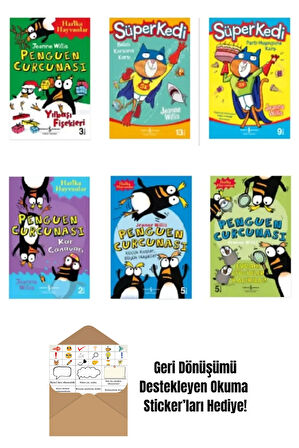 Penguen Curcunası Serisi + Süper Kedi Serisi + Okuma Sticker'ları