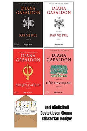 Diana Gabaldon 4 Kitap Seti + Okuma Sticker'ları
