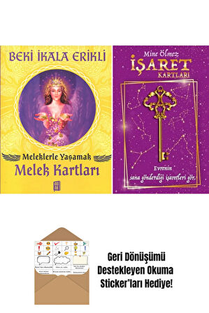 Meleklerle Yaşamak Melek Kartları + Işaret Kartları Mine Ölmez 2'li Set + Okuma Sticker'ları