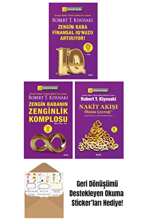 Robert T. Kiyosaki 3 Kitap Set/Zengin Baba Finansal IQ'nuzu Artırıyor + Okuma Sticker'ları