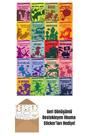 Dünya Çocuk Klasikleri 20 Kitap Set + Okuma Sticker'ları