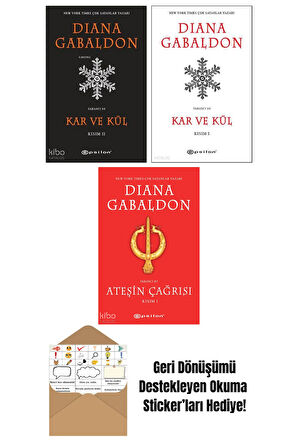 Diana Gabaldon 3 Kitap Seti + Okuma Sticker'ları