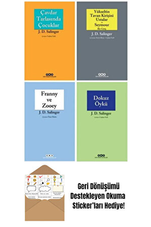 J. D. Salinger 4 Kitap Set - Çavdar Tarlasında Çocuklar + Okuma Sticker'ları