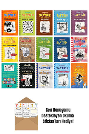 Jeff Kinney 15 Kitap Seti + Okuma Sticker'ları