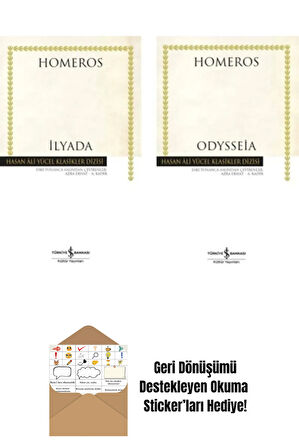 Homeros İlyada Odysseia 2 Kitap Set Yunan Mitolojisi + Okuma Sticker'ları