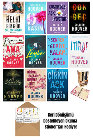 Colleen Hoover 12 Kitap Seti + Okuma Sticker'ları