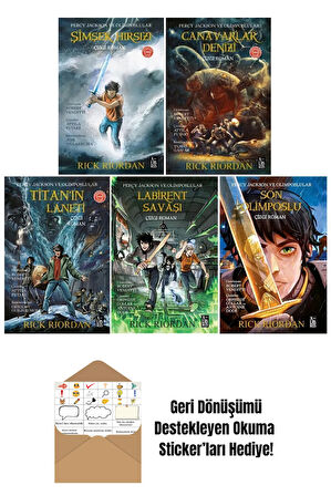 Percy Jackson Çizgi Roman Seti 5 Kitap Yunan Mitolojisi + Okuma Sticker'ları