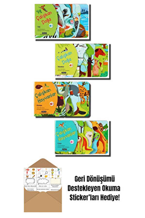 Çalışkan Doğa Yaz - İlkbahar - Çalışkan Hayvanlar Orman + Okuma Sticker'ları