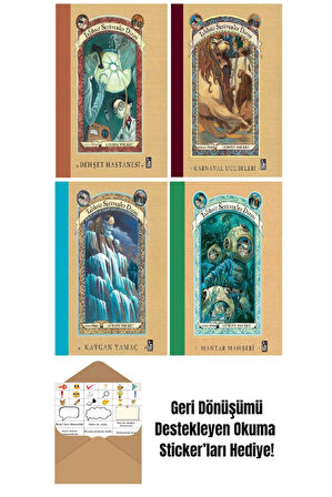 Talihsiz Serüvenler Dizisi 8-9-10-11. Kitap Set + Okuma Sticker'ları
