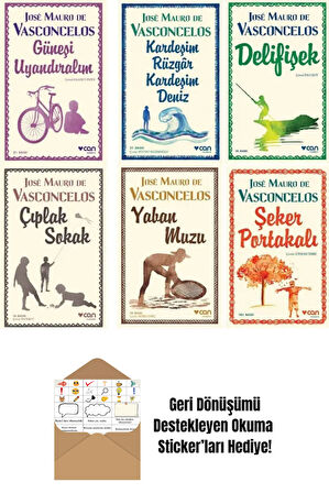 Jose Mauro De Vasconcelos 6 Kitap Set + Okuma Sticker'ları