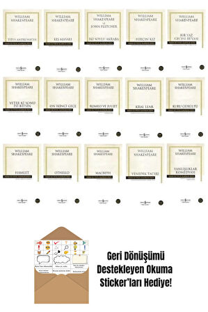Hasan Ali Yücel William Shakespeare Seti 15 Kitap + Okuma Sticker'ları