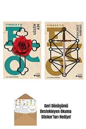 Umberto Eco / Gülün Adı - Foucault Sarkacı / 2 Kitap Set + Okuma Sticker'ları