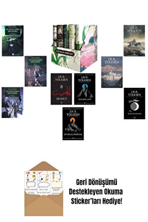 Tolkien Ortadünya Seti 14 Kitap Set - Yüzüklerin Efendisi + Okuma Sticker'ları