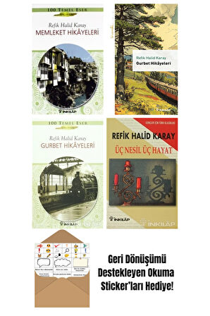 Refik Halid Karay 4 Kitap Seti + Okuma Sticker'ları