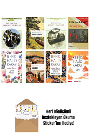 Refik Halid Karay 8 Kitap Seti + Okuma Sticker'ları
