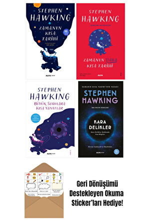 Stephen Hawking 4 Kitap Set / Zamanın Kısa Tarihi + Okuma Sticker'ları