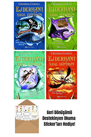 Cressida Cowell 4 Kitap Seti + Okuma Sticker'ları