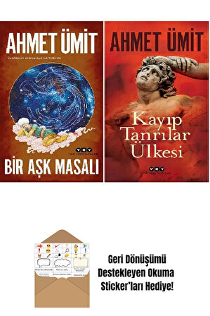 Bir Aşk Masalı + Kayıp Tanrılar Ülkesi / Ahmet Ümit 2 Kitap Set + Okuma Sticker'ları