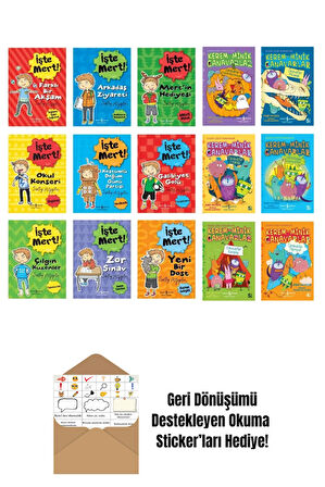 Kerem İle Minik Canavarlar ve İşte Mert Set + Okuma Sticker'ları