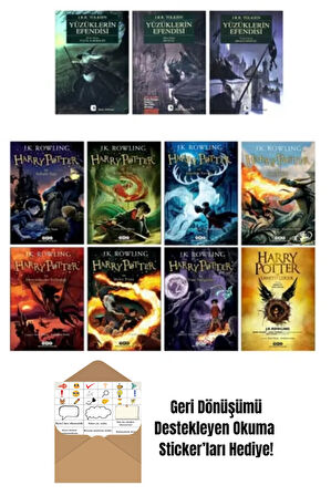 Yüzüklerin Efendisi 3 Kitap + Harry Potter Serisi 8 Kitap + Okuma Sticker'ları