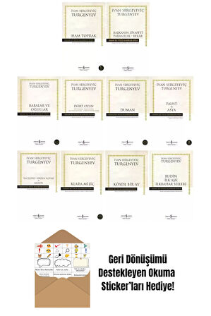 İvan Sergeyeviç Turgenyev 10 Kitap Set + Okuma Sticker'ları