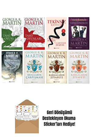 George R. R. Martin 8 Kitap Seti + Okuma Sticker'ları