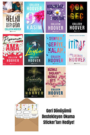 Colleen Hoover 10 Kitap Seti + Okuma Sticker'ları