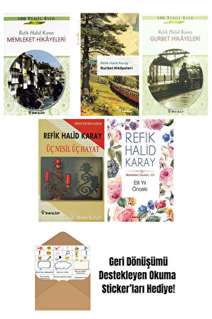 Refik Halid Karay 5 Kitap Seti + Okuma Sticker'ları