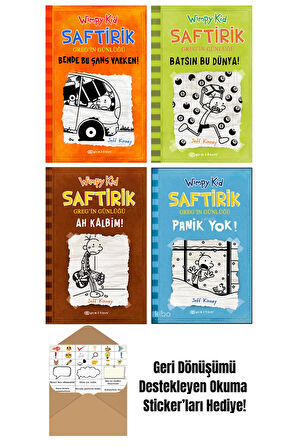Jeff Kinney 4 Kitap Seti + Okuma Sticker'ları