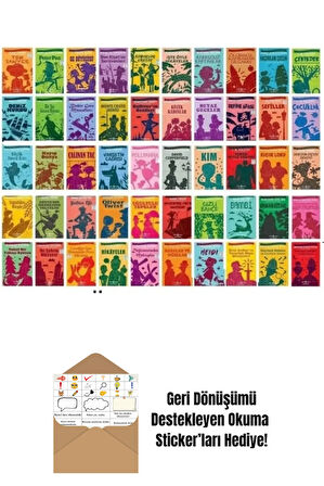İlköğretim İçin 50 Kitaplık Dünya Çocuk Klasikleri Seti + Okuma Sticker'ları