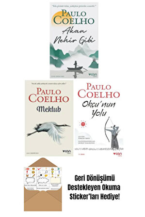 Akan Nehir Gibi + Mektub + Okçunun Yolu 3 Kitap Set + Okuma Sticker'ları