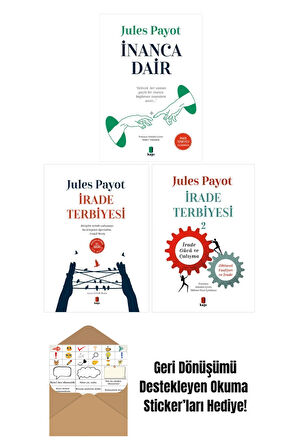 Jules Payot 3 Kitap Set / İrade Terbiyesi 1-2 - İnanca Dair + Okuma Sticker'ları