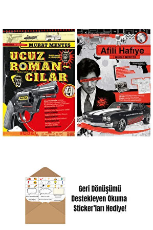 Murat Menteş 2 Kitap Set / Ucuz Romancılar + Afili Hafiye + Okuma Sticker'ları