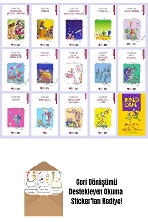 Roald Dahl Charlienin Çikolata Fabrikası Seti 15 Kitap + Okuma Sticker'ları