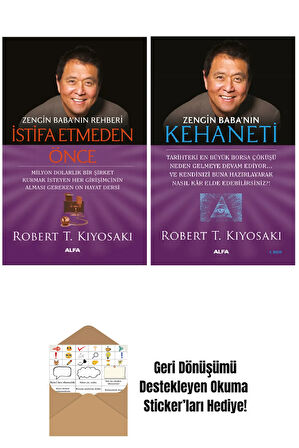 İstifa Etmeden Önce + Zengin Baba'nın Kehaneti 2 Kitap + Okuma Sticker'ları