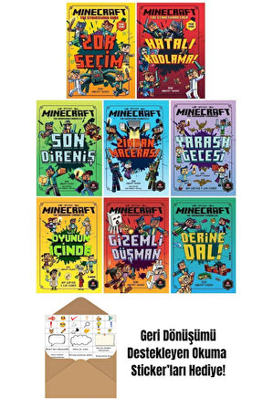 Minecraft 8 Kitap Set + Okuma Sticker'ları