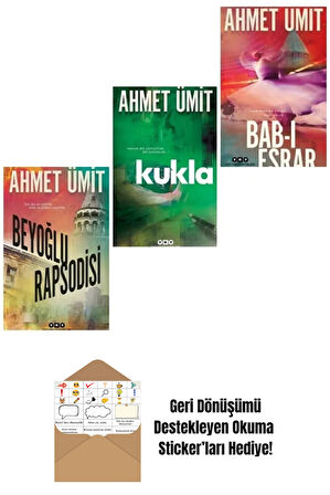 Beyoğlu Rapsodisi - Bab-ı Esrar - Kukla, Ahmet Ümit 3 Kitap + Okuma Sticker'ları