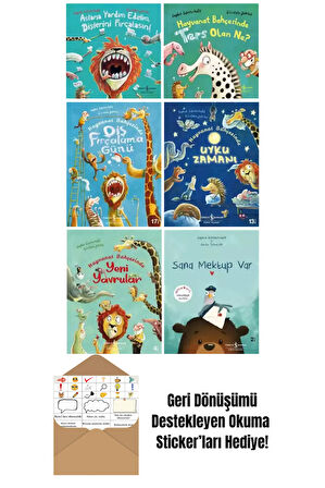 Hayvanat Bahçesinde Serisi 6 Kitap Set + Okuma Sticker'ları