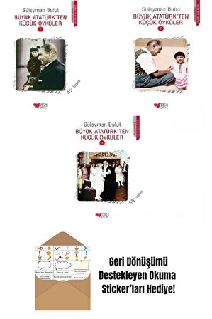 Büyük Atatürk'ten Küçük Öyküler 3 Kitap Set Süleyman Bulut + Okuma Sticker'ları
